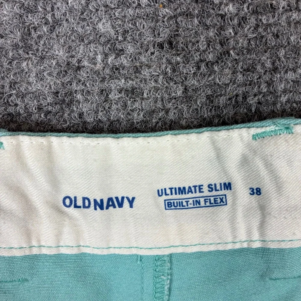 Old Navy Mens Ultimate Slim Built-In Flex Chino Shorts Mint Green Size W38